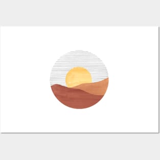 Abstract circle sunset Posters and Art